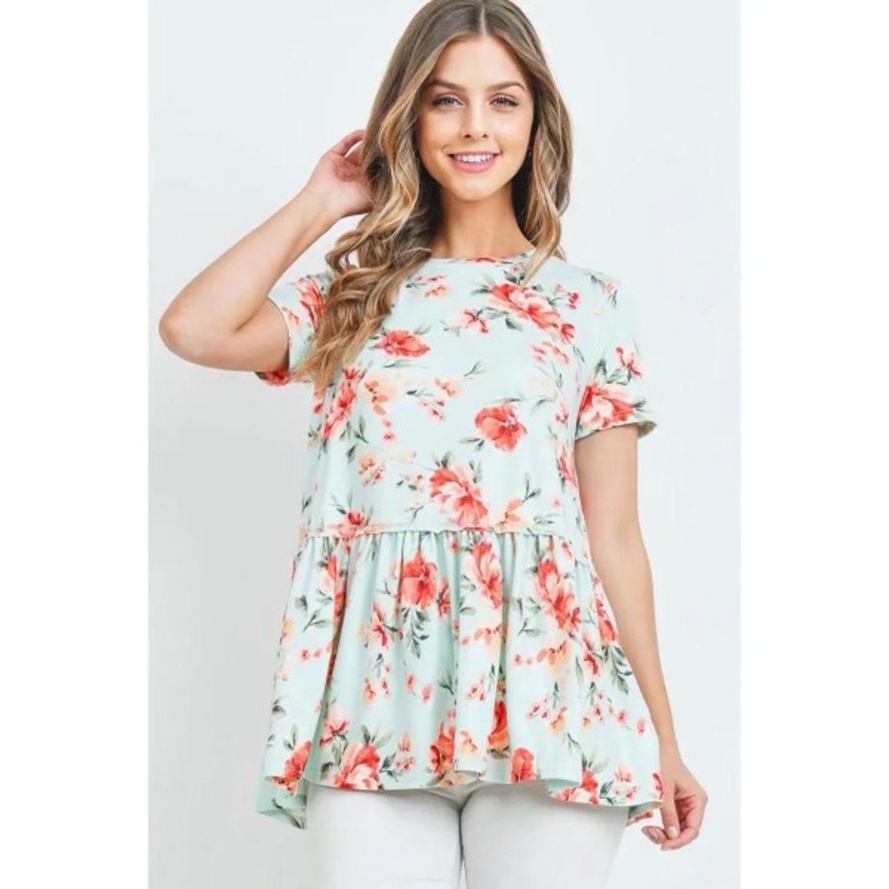 Cinch Waist Floral Top